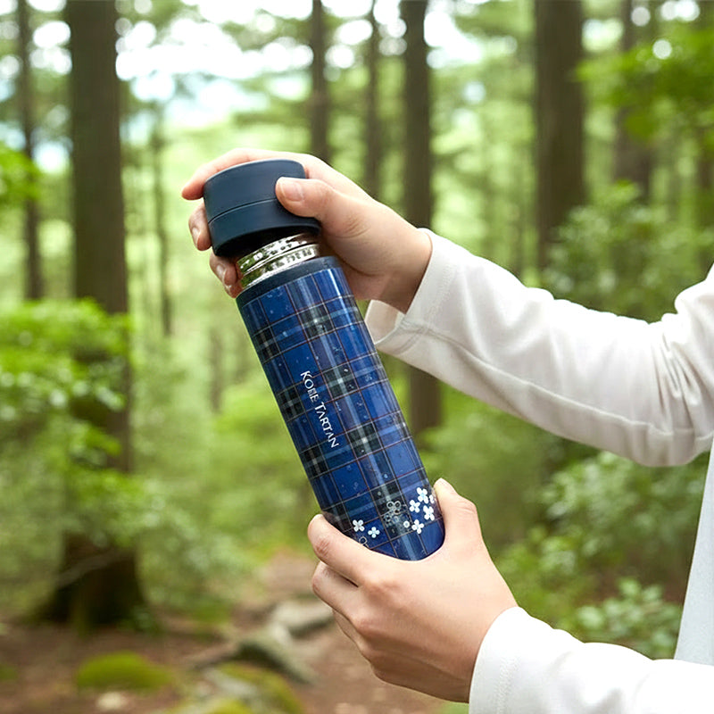 【スリムサーモステンレスボトル】神戸タータン 300ml, 500ml アジサイ花柄